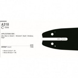 Guide tronçonneuse Oregon 100SDAA318 Single Rivet 25 cm - 1/4" - 1.3mm